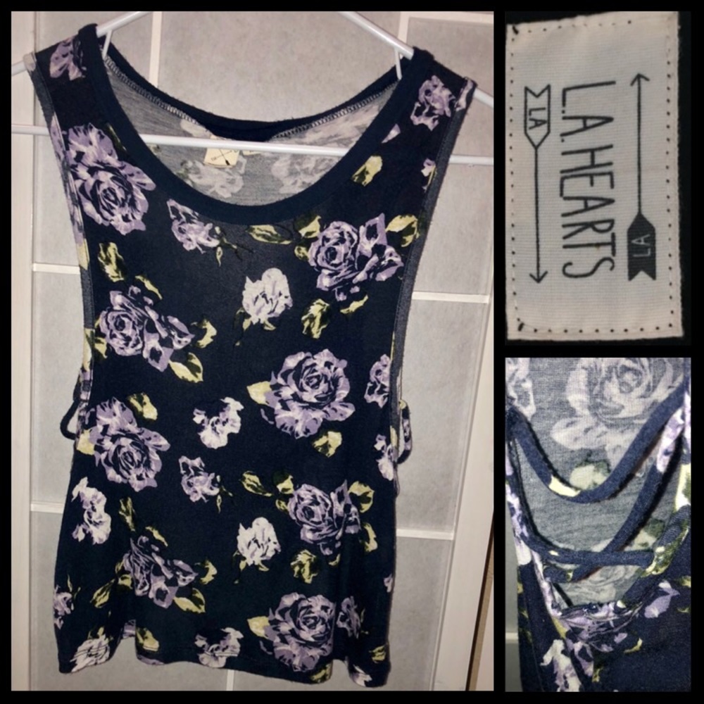L.a. Hearts Crop Top with Side string accents